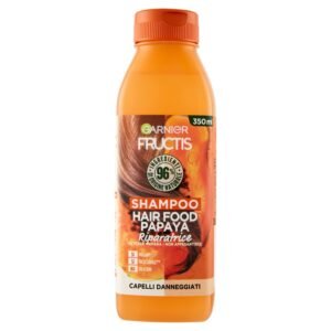 Garnier Fructis Hair Food Papaya Reparatur-Shampoo für geschädigtes Haar, 96% Inhaltsstoffe natürlichen Ursprungs, ohne Silikon, 350 ml
