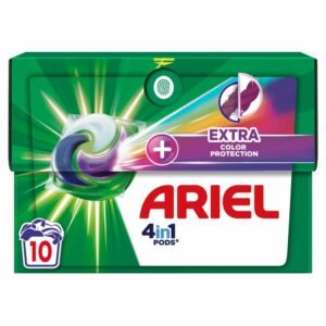 Ariel 4in1 PODS, Waschmittelkapseln 10 Waschungen, +Zusätzlicher Farbschutz, Erneuern Sie den Glanz der Farben und schützen Sie Fasern