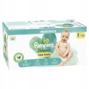 Pampers Harmonie Baby Windeln, Schonung der empfindlichen Haut und Inhaltsstoffe pflanzlichen Ursprungs, Große 2, 96 Windeln 4kg - 8kg