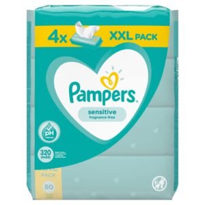Pampers Feuchte Tücher Sensitive, 4 x 80 Tücher (320 Tücher)