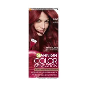Garnier Color Sensation Coloration - Tiefrot 6.60 - permanente Creme-Färbung - alle Haartypen - Farbe bis zu 10 Wochen & deckt weißes Haar 100% ab
