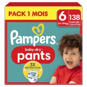 Pampers Baby-Dry Pants Große 6, 138 Windeln, 13kg-19kg, 360 Grad Celsius Passform hilft, Auslaufen zu verhindern