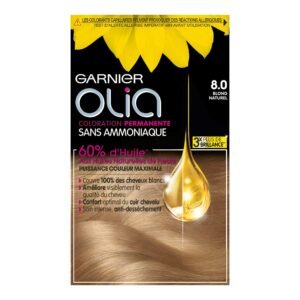 Garnier Permanente Haarfarbe - ohne Ammoniak - mit natürlichen Blütenölen - Naturblond (8,0) - Olia