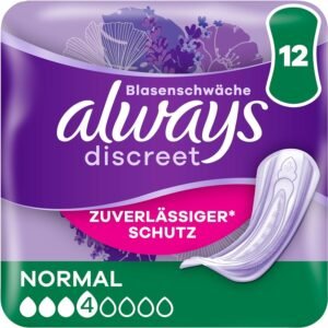 Always Discreet Inkontinenzeinlagen Für Frauen Normal 12 Stück Rundumschutz Unglaubliche Diskretion