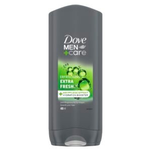 Dove Men+Care 3-in-1 Duschgel Extra Fresh Duschbad für Körper, Gesicht und Haar mit 24 Stunden Pflege Effekt 400 ml