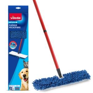 Vileda Flip Mop Pet Pro, Mikrofaser, rot, groß