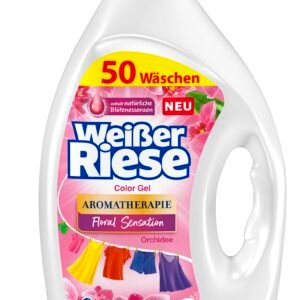 Weißer Riese Color Gel Aromatherapie Floral Sensation (50 Waschladungen), Color Waschmittel mit Orchidee für unwiderstehlich duftende & strahlend saubere Wäsche, 100 % recycelbar*