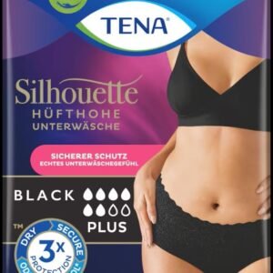 Tena Hüfthohe Unterwäsche Black, 12 Stück