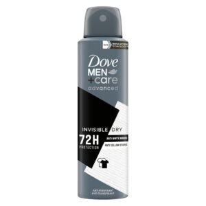 Dove Dove Men + Care Invisible Dry Spray Advanced Care Deodorant für Herren, mit 1/4 Feuchtigkeitscreme, feuchtigkeitsspendende und fleckenabweisende Formel, Schutz bis zu 72 Stunden, 150 ml