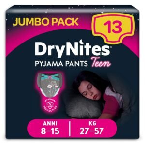DryNites - Saugfähige Slips für Mädchen, 8-15 Jahre, 27-57 kg, 13 Stück