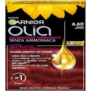 Garnier Olia Bold Haarfarbe, permanente Haarfarbe, ohne Ammoniak, deckt 100% weißes Haar ab, mit natürlichen Blütenölen natürlichen Ursprungs, vegane Formel, intensives Rot