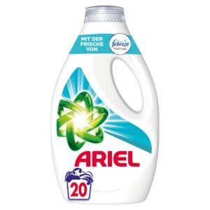 Ariel Flüssigwaschmittel, 20 Waschladungen, Mit Der Frische Von Febreze, Ausgezeichnete Fleckentfernung Beim 1. Waschen Selbst In Kälteren Temperaturen