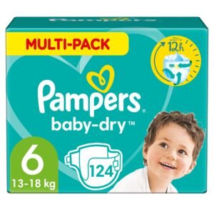 Pampers Baby Dry Gr.6 Extra Large 16+ kg MonatsBox, 1er Pack (1 x 124 Windeln)