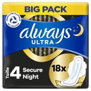 Always - Secure Night Damenbinde mit Flügeln - 18 Stücke