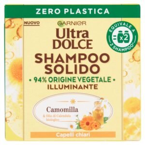 Garnier Ultra Dolce Shampoo Kamille, für helles Haar, mit 100% umweltfreundlicher Kunststoff-freie Verpackung, 60 g