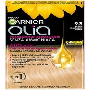 Garnier Olia Haarfarbe, permanente Färbung ohne Ammoniak, Blütenöle natürlichen Ursprungs, vegane Formel, sehr helles Goldblond