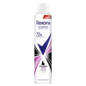 Rexona Deodorant Advanced Protection 72h Invisible Pure Antitranspirant für Damen, 200 ml