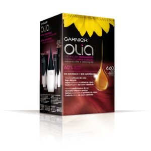 Garnier Olia Coloración Permanente Sin Amoniaco Para Un Olor Agradable Con Aceites Florales De Origen Natural - Bold Rojo Intenso 6.60