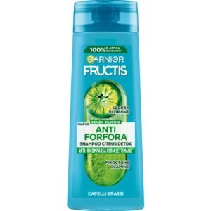 Garnier Fructis Anti-Schuppen-Shampoo für fettiges Haar, reinigende Wirkung, mit Pyroctone Olamin, Citrus Detox, 250 ml
