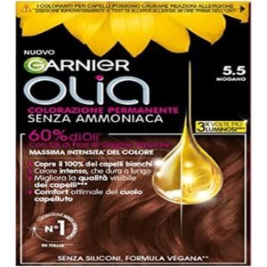 Garnier Olia Haarfarbe, permanente Haarfarbe, ohne Ammoniak, mit Blütenölen natürlichen Ursprungs, vegane Formel, Mahagoni