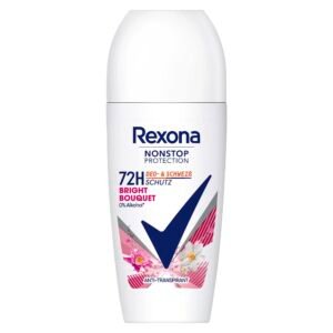 Rexona Nonstop Protection Deo Roll-On Bright Bouquet Antitranspirant mit 72 Stunden Schutz vor Schweiß und Körpergeruch 50 ml