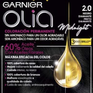 Garnier Olia Coloración Permanente Sin Amoniaco Para Un Olor Agradable Con Aceites Florales De Origen Natural - Negro Diamante 2.0