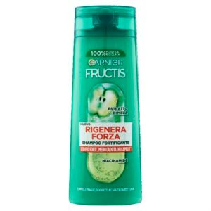 Garnier Fructis Stärkendes Shampoo für brüchiges Haar, bruchsicher, stärkende Wirkung, mit Apfelextrakt und Niacinamid, regeneriert Kraft, 250 ml