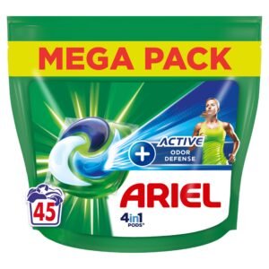 Ariel 4in1 Waschmittelkapseln + aktive Geruchsabwehr  Touch of Ambi Pur  45 Kapseln