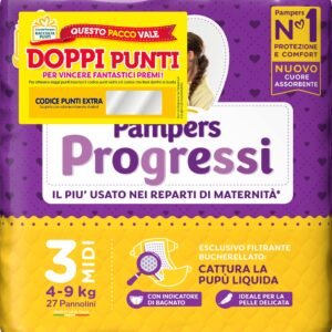 Pampers Progressi Midi, Größe 3 (4-9 kg), 27 Windeln