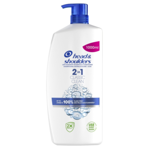 Head & Shoulders Classic Clean 2-in-1 Anti-Schuppen-Shampoo und Conditioner, 1000 ml mit Dosierer. Bis zu 100% Schutz vor Schuppen. Klinisch getestet. Für alle Arten von Haut und Haar. Für den
