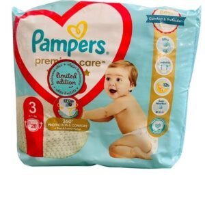 Pampers Premium Care Windeln, Größe 3, 28 Stück, 6kg - 11kg, Bester Schutz und Komfort von Pampers in leicht anzubringenden Windeln