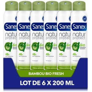 SANEX - Deodorant Natur Protect Fresh Wirksamkeit 48 Stunden Bio-Spray 200 ml - 6 Stück